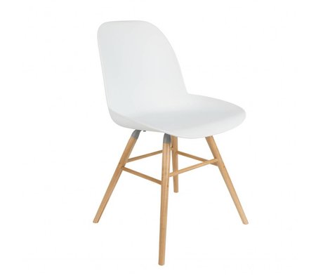 Zuiver Comedor silla 51x49x60cm Albert Kuip de madera de plástico blanco