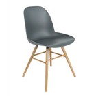 Zuiver Dining chair Albert Kuip plastic wood dark gray 51x49x60cm