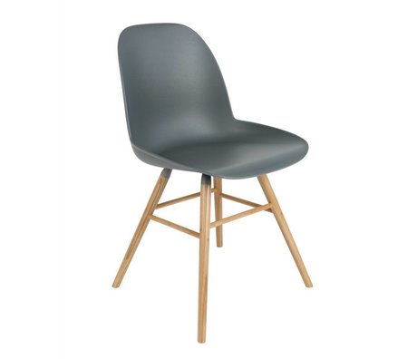 Zuiver silla de comedor Albert Kuip madera plástica gris oscuro 51x49x60cm