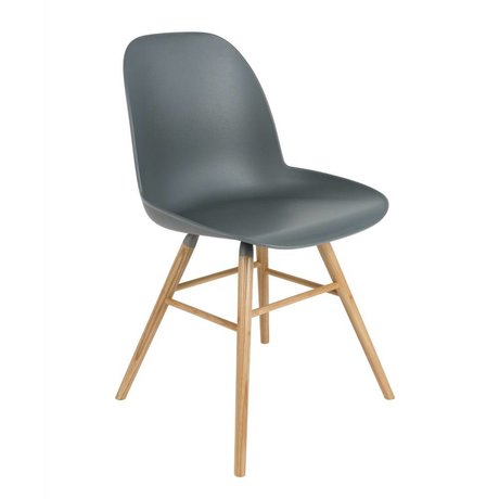 Zuiver Dining chair Albert Kuip plastic wood dark gray 51x49x60cm