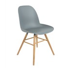 Zuiver Dining chair Albert Kuip plastic wood light gray 51x49x60cm
