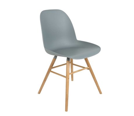 Zuiver silla de comedor Albert Kuip madera plástica de color gris claro 51x49x60cm