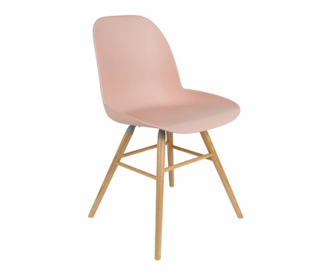 Zuiver silla de comedor Albert Kuip rosa de plástico de madera 51x49x60cm