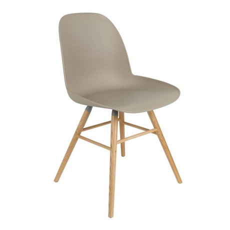 Zuiver Dining chair Albert Kuip plastic wood brown 51x49x60cm