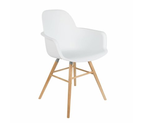 Zuiver Comedor silla 62x56x61cm Albert Kuip de madera de plástico blanco