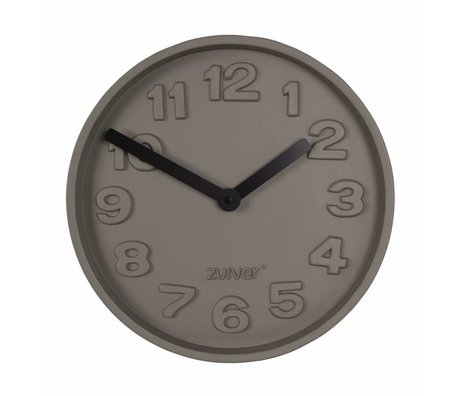 Zuiver Beton Clock Time sort, grå aluminium med sort hænder 31,6x31,6x5cm