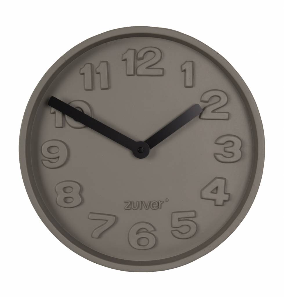 Zuiver Beton Noir Horloge Temps Gris Aluminium Avec Les Mains Noires 31 6x31 6x5cm Lefliving Com