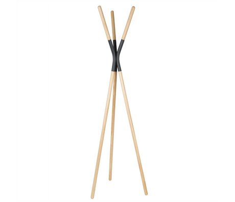 Zuiver Coat rack Pinnacle dunkelgrau, Holz grau 176x59x56cm