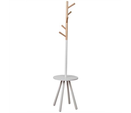 Zuiver Coat Rack Rack bord træ hvid træ hvid 169xØ40cm