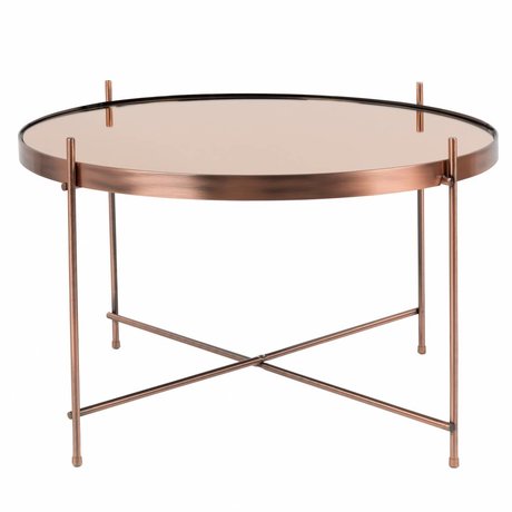 Zuiver Occasional table Cupid large copper metal copper Ø62,5 × 40cm