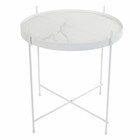 Zuiver Sidebord Amor marmor hvid, metal hvid Ø43x45cm