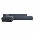 Zuiver Bank Fat Freddy 3 seater Long blue plastic 308x103 / 88x72cm gray fabric left