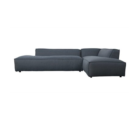 Zuiver Banco Fat Freddy 3 plazas larga derecha azul-gris de plástico 308x103 / 88x72cm