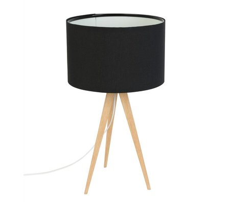 Zuiver Trípode lámpara de mesa de madera 28x51cm negro