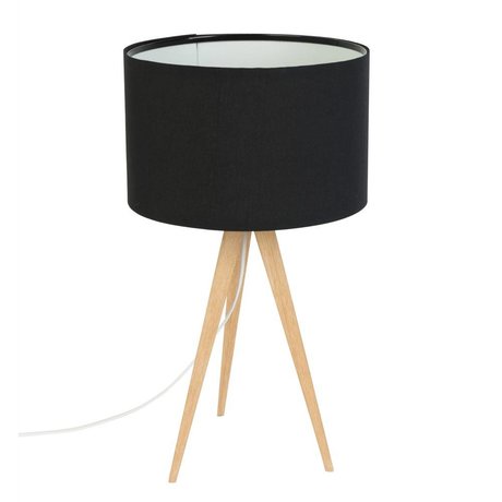 Zuiver Trípode lámpara de mesa de madera 28x51cm negro