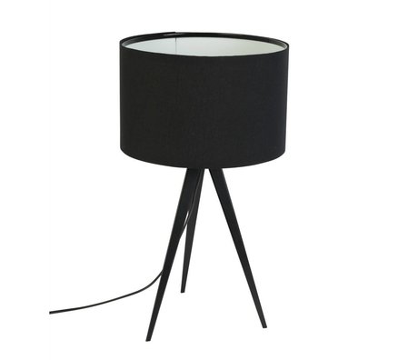 Zuiver Treppiede lampada da tavolo in metallo, 28x51cm nero tessile