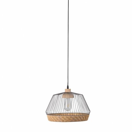 Zuiver Hanging lamp Birdy wide, metallic gray Ø31x27x150cm