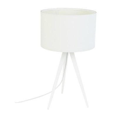 Zuiver Treppiede lampada da tavolo in metallo, 28x51cm bianco tessile