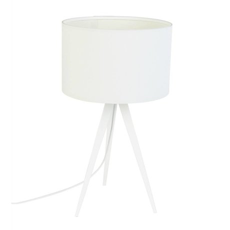 Zuiver Treppiede lampada da tavolo in metallo, 28x51cm bianco tessile