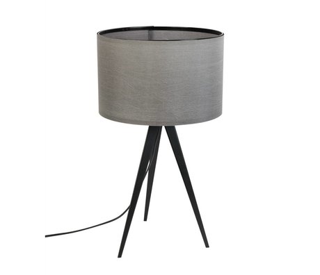 Zuiver Trípode lámpara de mesa de metal, textil 28x51cm gris negro