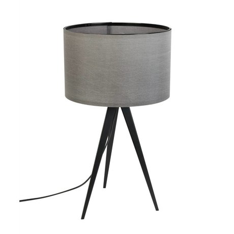 Zuiver Treppiede lampada da tavolo in metallo, tessuto nero 28x51cm grigio