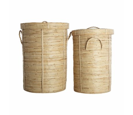 Housedoctor Chaka laundry basket set of 2 bamboo ø37x57cm and ø45x64cm