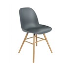 Zuiver silla de comedor Albert Kuip madera plástica gris oscuro 62x56x61cm