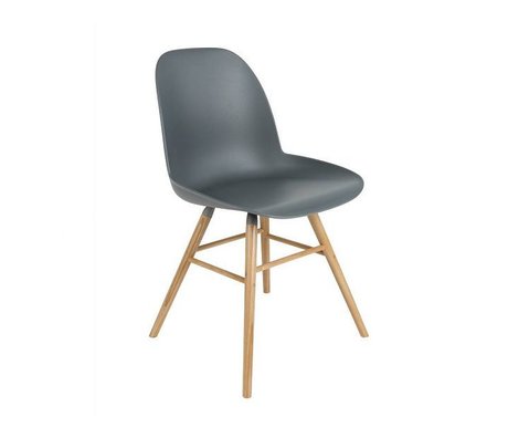 Zuiver silla de comedor Albert Kuip madera plástica gris oscuro 62x56x61cm