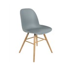 Zuiver silla de comedor Albert Kuip madera plástica de color gris claro 62x56x61cm