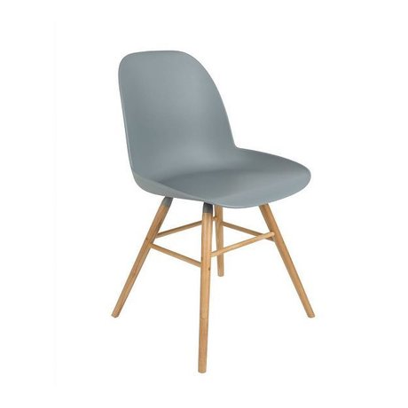 Zuiver silla de comedor Albert Kuip madera plástica de color gris claro 62x56x61cm