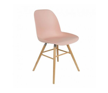 Zuiver Dining chair Albert Kuip pink plastic timber 62x56x61cm