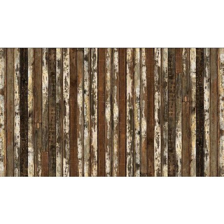 Piet Hein Eek La carta da parati 'Scrapwood 13 ", marrone / bianco, 900 x 48,7 centimetri