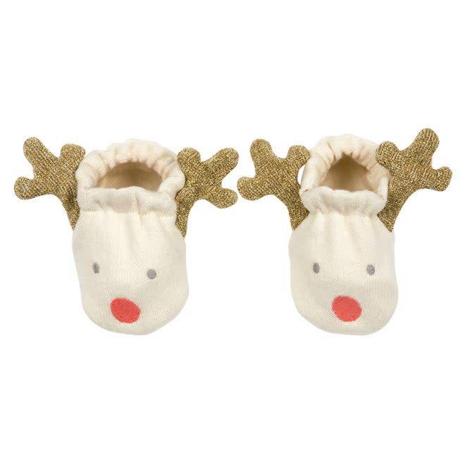 reindeer baby booties