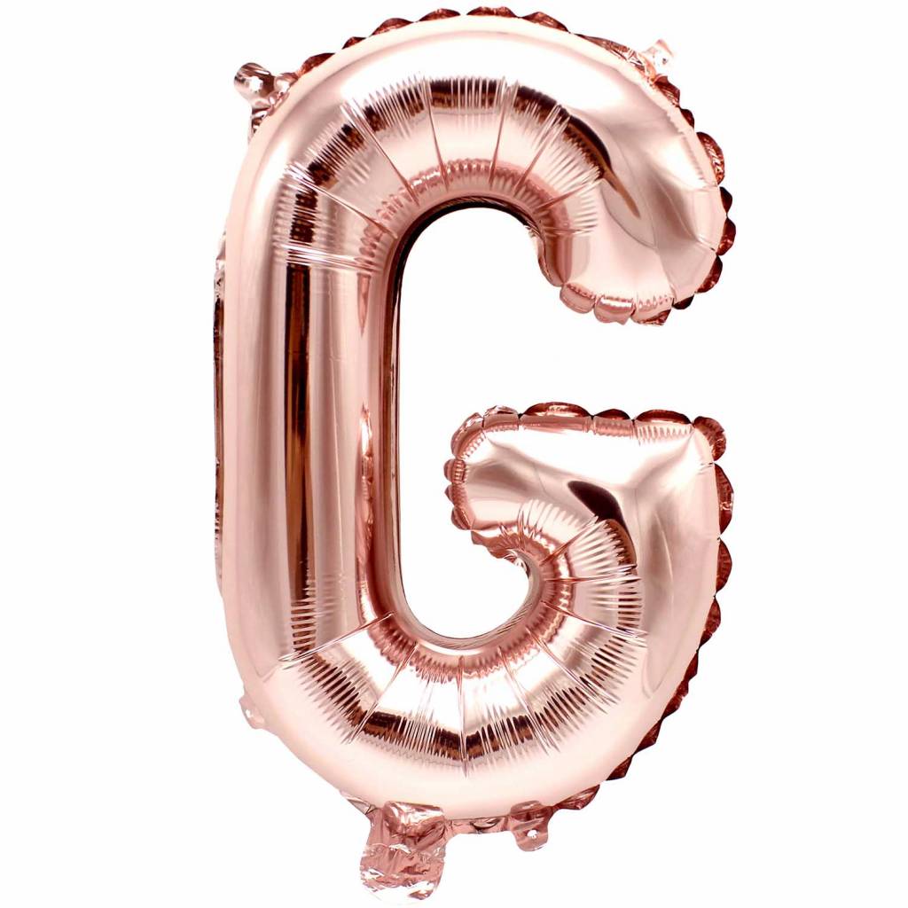 Foil letterballoon small rose gold G 