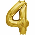 RICO Foil numberballoon small gold 4