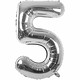 RICO Foil numberballoon small silver 5
