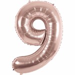 RICO Foil numberballoon small rose gold 9