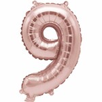 RICO Foil numberballoon large rose  gold 9