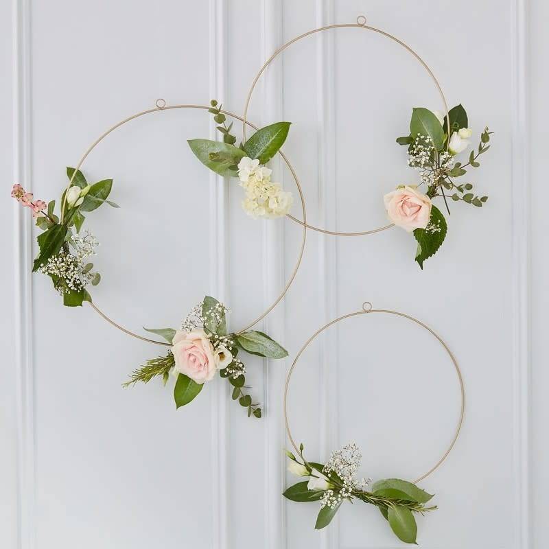 GINGERRAY Gold Floral Hanging Loops- Gold Wedding