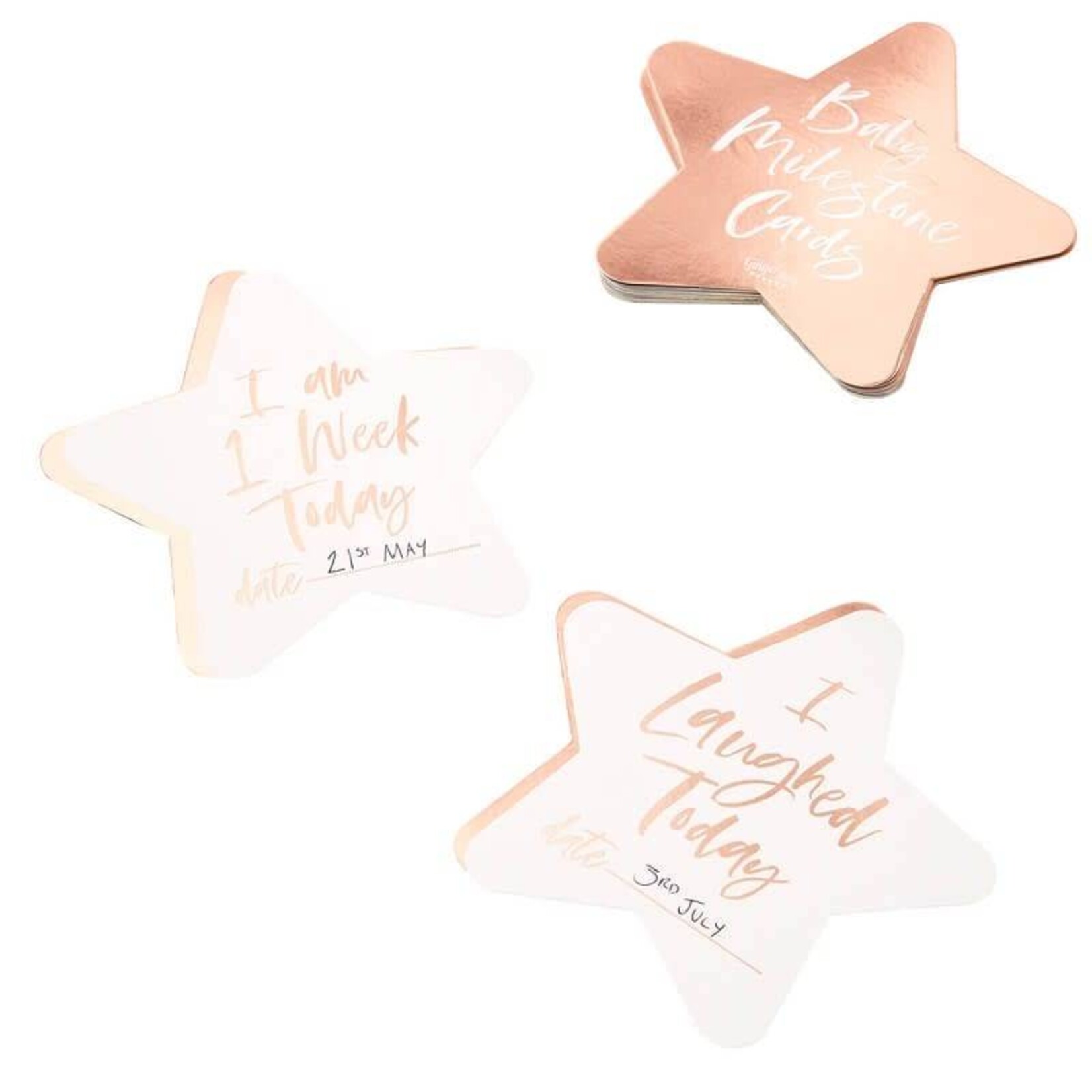 GINGERRAY Rose Gold Foiled Milestone Cards- Twinkle Twinkle