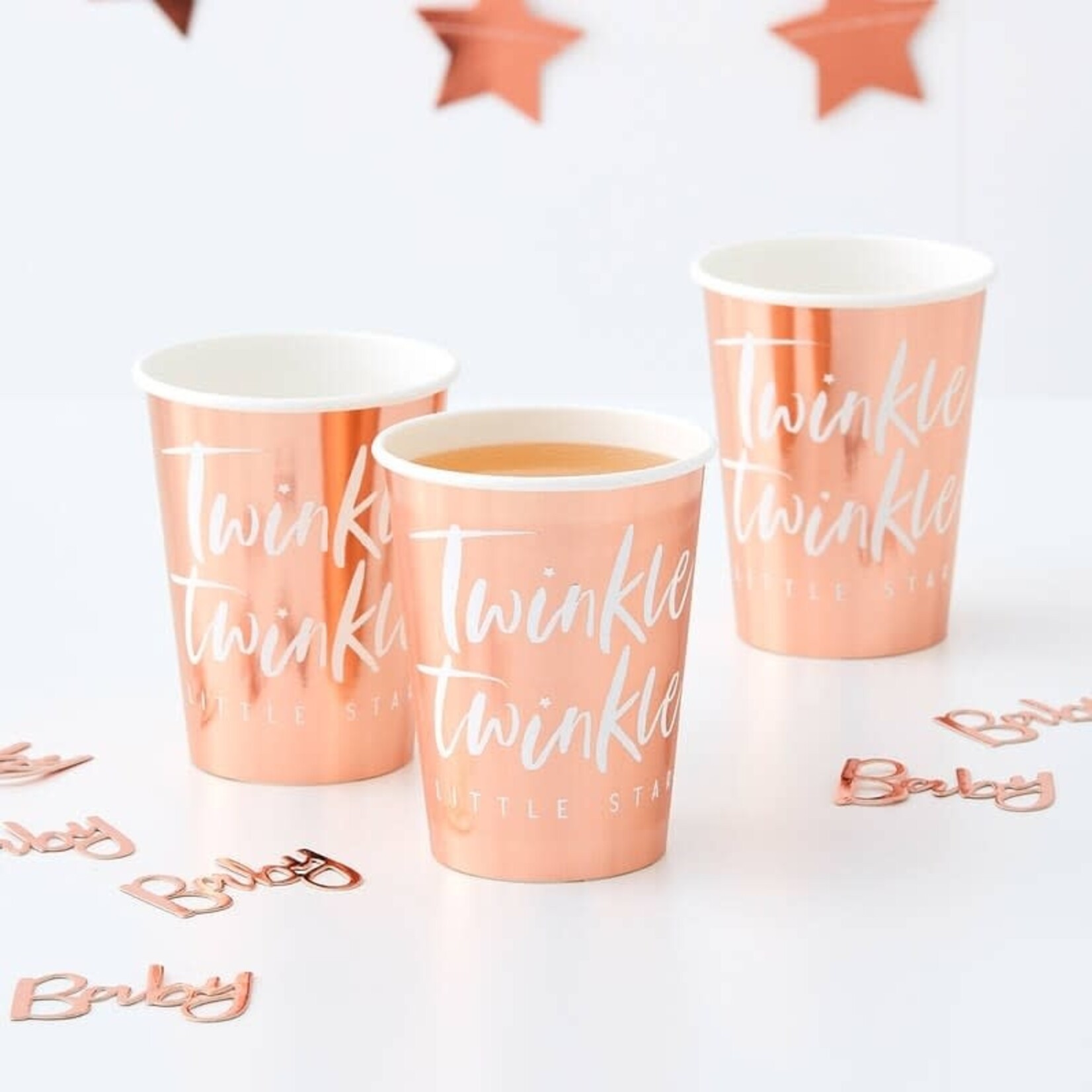 GINGERRAY ROSE GOLD FOILED PAPER CUPS - TWINKLE TWINKLE