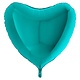 SMP heart foil balloon turquoise 45 cm