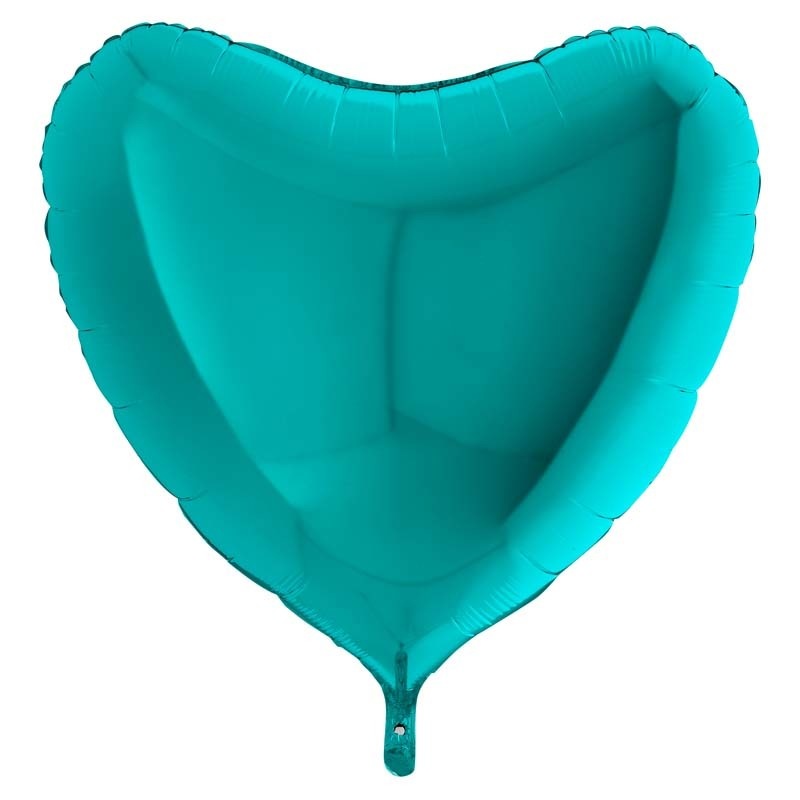 heart foil balloon turquoise 45 cm - YAY