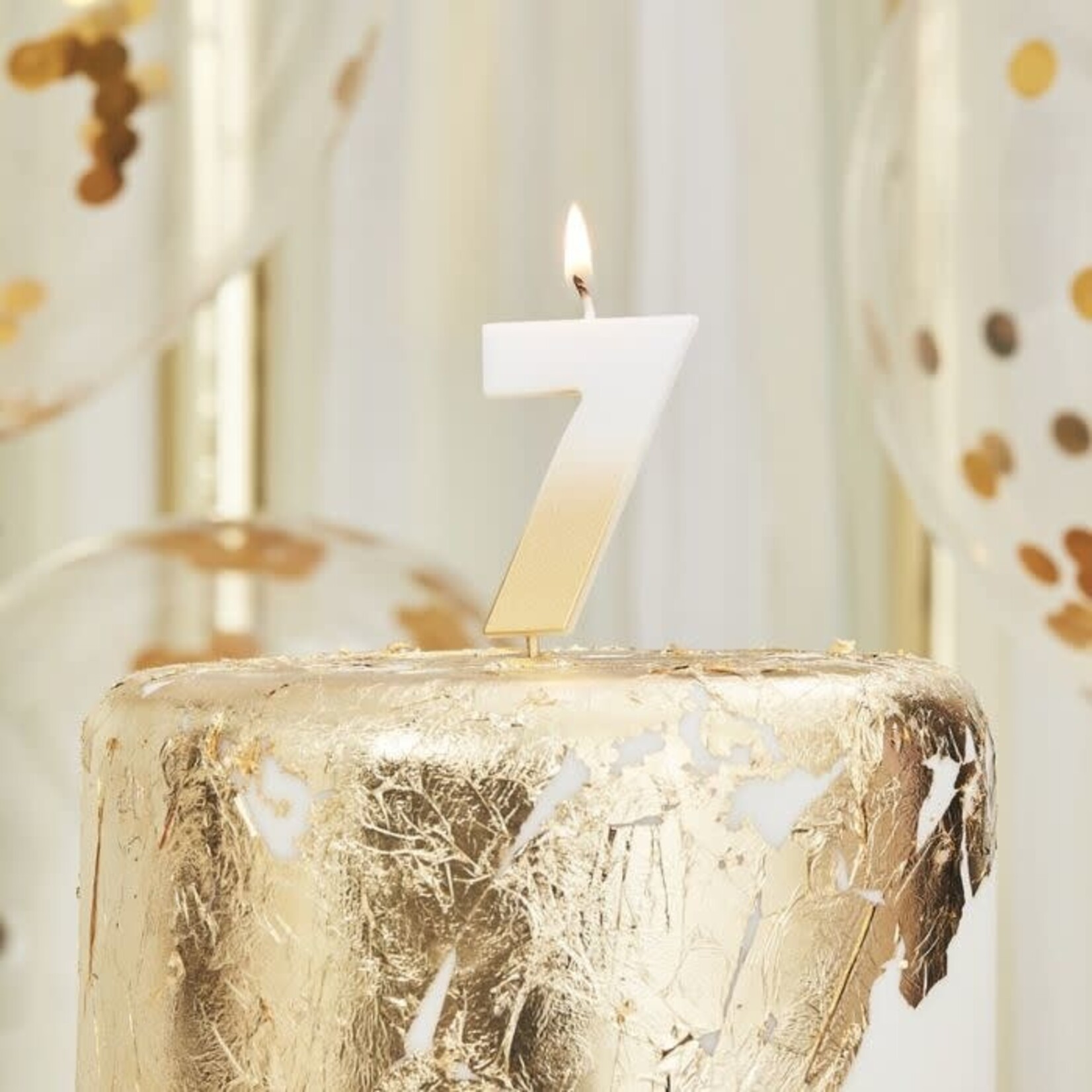 GINGERRAY GOLD OMBRE 7 NUMBER BIRTHDAY CANDLE