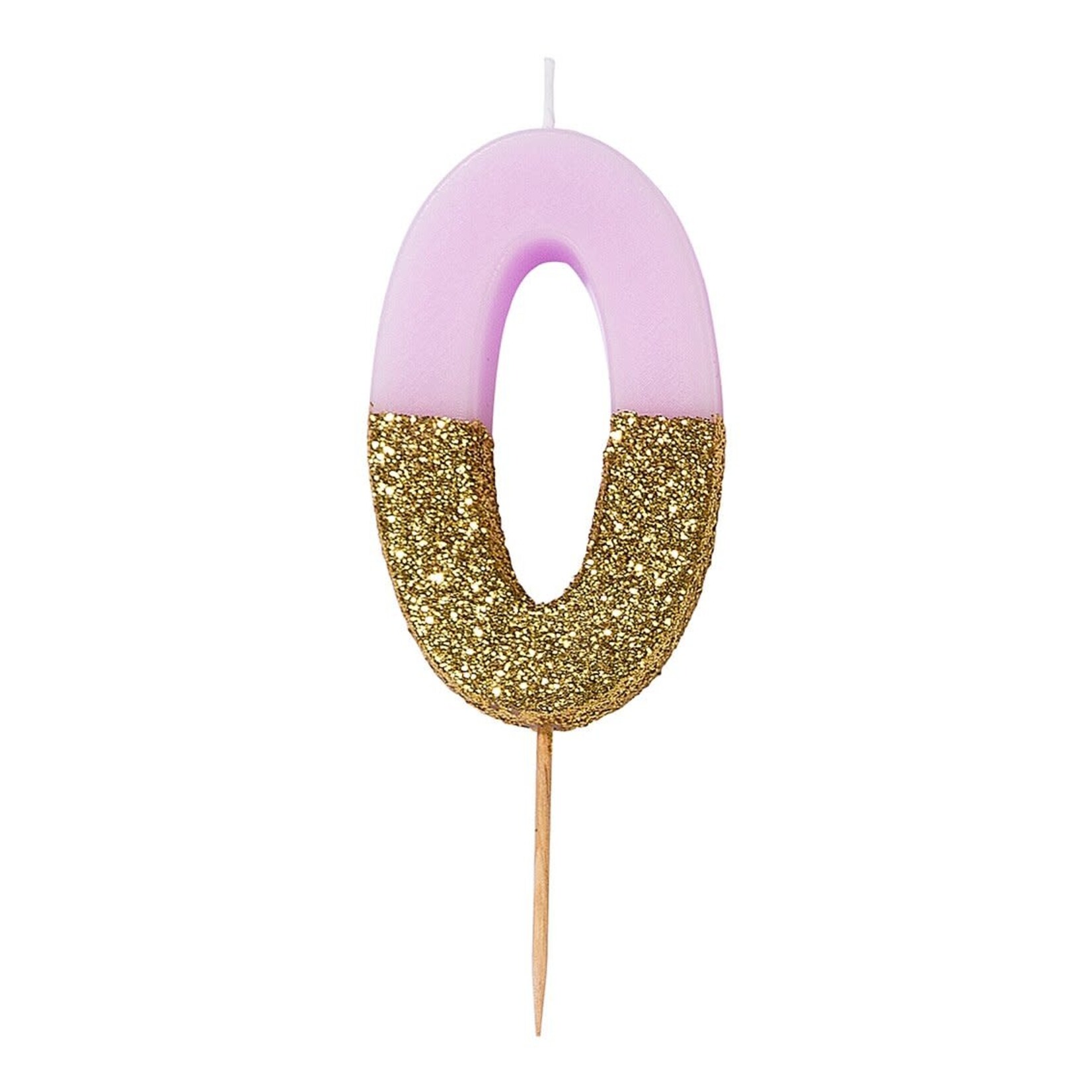 TT Pink Birthday Glitter Candle - 0