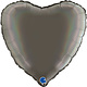 SMP heart holographic grey platinum foil balloon 45 cm