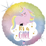 SMP pastel unicorn baby girl foil balloon 45 cm