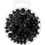 RICO SET ACRYL BEAD BLACK  6 / 8 / 10 / 12 MM