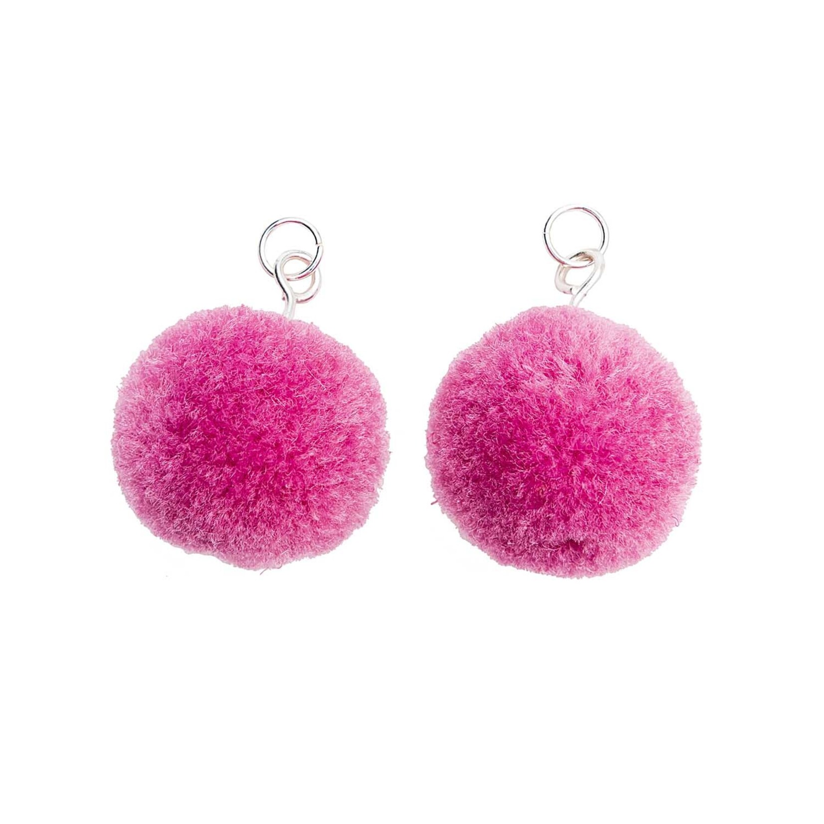 RICO POMPONS, NEON RED PINK 2 PCS, CA 20 MM