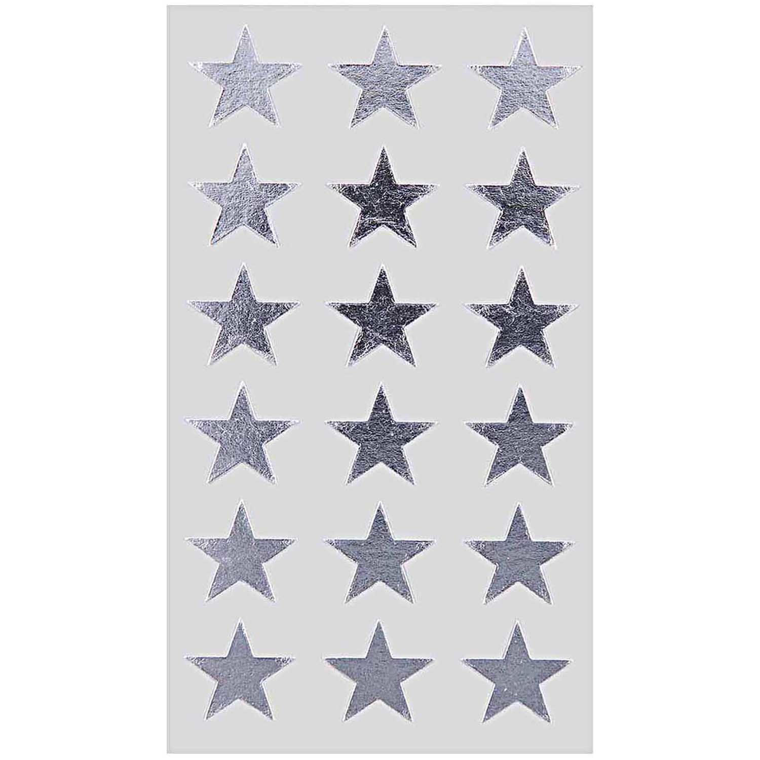 Rico NAY STICKERS STARS 18MM, SILVER 4 SHEETS